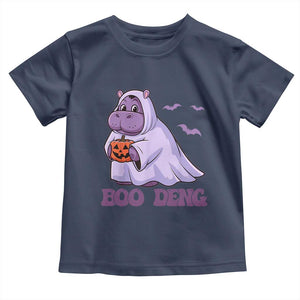Baby Hippo Moo Deng Toddler T Shirt Boo-deng Halloween Cute Pygmy Hippopotamus TS02 Navy Print Your Wear