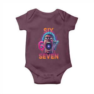 Mason 67 Chaos Edition Baby Onesie Psychedelic Screaming Six Seven Meme TS02 Maroon Print Your Wear