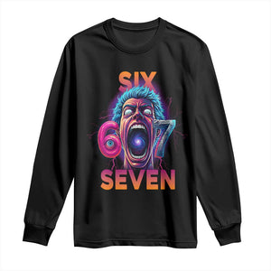 Mason 67 Chaos Edition Long Sleeve Shirt Psychedelic Screaming Six Seven Meme TS02 Black Print Your Wear