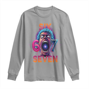 Mason 67 Chaos Edition Long Sleeve Shirt Psychedelic Screaming Six Seven Meme TS02 Sport Gray Print Your Wear