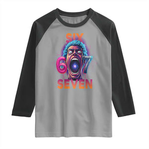 Mason 67 Chaos Edition Raglan Shirt Psychedelic Screaming Six Seven Meme TS02 Sport Gray Black Print Your Wear