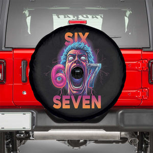 Mason 67 Chaos Edition Spare Tire Cover Psychedelic Screaming Six Seven Meme TS02 Black Print Your Wear