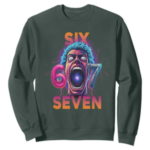 Mason 67 Chaos Edition Sweatshirt Psychedelic Screaming Six Seven Meme TS02 Dark Forest Green Print Your Wear
