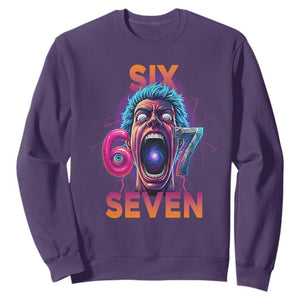 Mason 67 Chaos Edition Sweatshirt Psychedelic Screaming Six Seven Meme TS02 Purple Print Your Wear