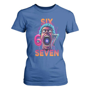 Mason 67 Chaos Edition T Shirt For Women Psychedelic Screaming Six Seven Meme TS02 Royal Blue Print Your Wear
