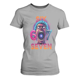 Mason 67 Chaos Edition T Shirt For Women Psychedelic Screaming Six Seven Meme TS02 Sport Gray Print Your Wear