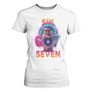 Mason 67 Chaos Edition T Shirt For Women Psychedelic Screaming Six Seven Meme TS02 White Print Your Wear
