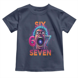 Mason 67 Chaos Edition Toddler T Shirt Psychedelic Screaming Six Seven Meme TS02 Navy Print Your Wear