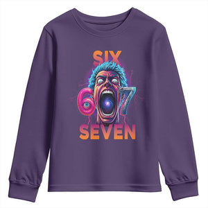 Mason 67 Chaos Edition Youth Sweatshirt Psychedelic Screaming Six Seven Meme TS02 Purple Print Your Wear