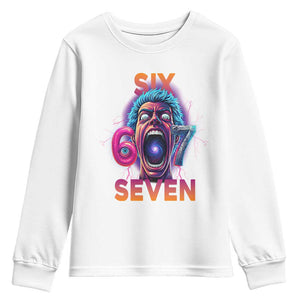 Mason 67 Chaos Edition Youth Sweatshirt Psychedelic Screaming Six Seven Meme TS02 White Print Your Wear