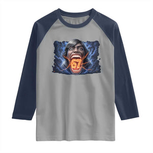 Screaming Mason 67 Kid Meme Raglan Shirt Six Seven Viral Devil Transformation Horror Edit TS02 Sport Gray Navy Print Your Wear