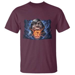 Screaming Mason 67 Kid Meme T Shirt Six Seven Viral Devil Transformation Horror Edit TS02 Maroon Print Your Wear