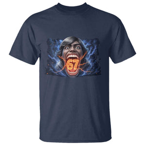 Screaming Mason 67 Kid Meme T Shirt Six Seven Viral Devil Transformation Horror Edit TS02 Navy Print Your Wear