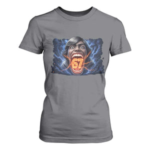 Screaming Mason 67 Kid Meme T Shirt For Women Six Seven Viral Devil Transformation Horror Edit TS02 Charcoal Print Your Wear