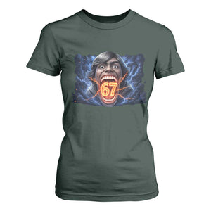 Screaming Mason 67 Kid Meme T Shirt For Women Six Seven Viral Devil Transformation Horror Edit TS02 Dark Forest Green Print Your Wear