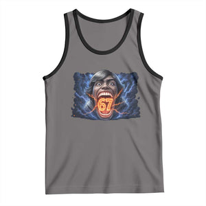 Screaming Mason 67 Kid Meme Tank Top Six Seven Viral Devil Transformation Horror Edit TS02 Deep Heather Black Print Your Wear