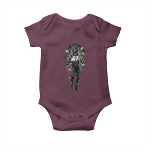 Mason 67 Energy Overload Baby Onesie Six Seven Meme Lightning Horror Devil Edit TS02 Maroon Print Your Wear