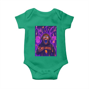 Mason 67 Meme Graphic Baby Onesie Glowing Eyes Devil Edit 6 7 Viral Six Seven Scream TS02 Irish Green Print Your Wear