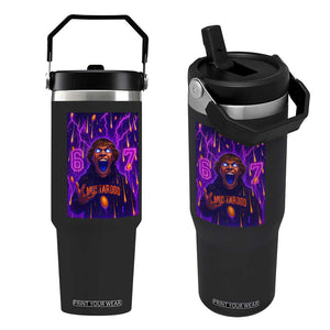 Mason 67 Meme Graphic Flip Straw Tumbler Glowing Eyes Devil Edit 6 7 Viral Six Seven Scream TS02 One Size: 30 oz Black Print Your Wear