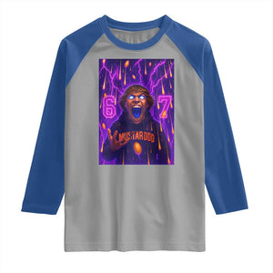 Mason 67 Meme Graphic Raglan Shirt Glowing Eyes Devil Edit 6 7 Viral Six Seven Scream TS02 Sport Gray Royal Print Your Wear