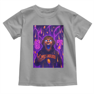 Mason 67 Meme Graphic Toddler T Shirt Glowing Eyes Devil Edit 6 7 Viral Six Seven Scream TS02 Sport Gray Print Your Wear