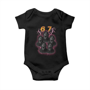 Mason 6 7 Meme Graphic Baby Onesie Six Seven 67 Meme Horror Edit Bootleg TS02 Black Print Your Wear