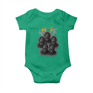 Mason 6 7 Meme Graphic Baby Onesie Six Seven 67 Meme Horror Edit Bootleg TS02 Irish Green Print Your Wear