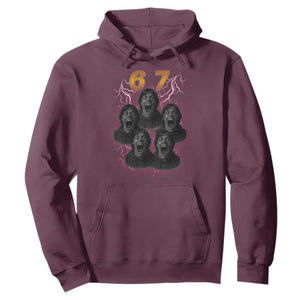 Mason 6 7 Meme Graphic Hoodie Six Seven 67 Meme Horror Edit Bootleg TS02 Maroon Print Your Wear