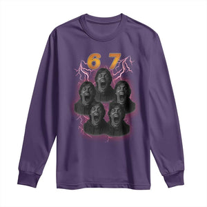 Mason 6 7 Meme Graphic Long Sleeve Shirt Six Seven 67 Meme Horror Edit Bootleg TS02 Purple Print Your Wear