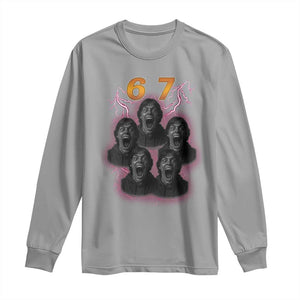 Mason 6 7 Meme Graphic Long Sleeve Shirt Six Seven 67 Meme Horror Edit Bootleg TS02 Sport Gray Print Your Wear