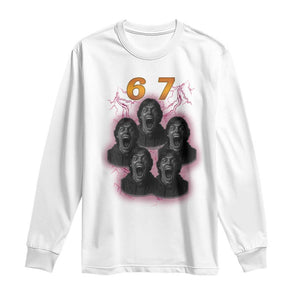 Mason 6 7 Meme Graphic Long Sleeve Shirt Six Seven 67 Meme Horror Edit Bootleg TS02 White Print Your Wear