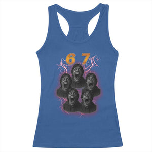 Mason 6 7 Meme Graphic Racerback Tank Top Six Seven 67 Meme Horror Edit Bootleg TS02 Royal Blue Print Your Wear