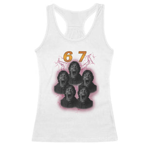 Mason 6 7 Meme Graphic Racerback Tank Top Six Seven 67 Meme Horror Edit Bootleg TS02 White Print Your Wear