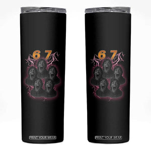 Mason 6 7 Meme Graphic Skinny Tumbler Six Seven 67 Meme Horror Edit Bootleg TS02 Black Print Your Wear