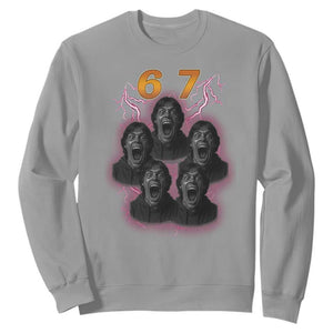 Mason 6 7 Meme Graphic Sweatshirt Six Seven 67 Meme Horror Edit Bootleg TS02 Sport Gray Print Your Wear