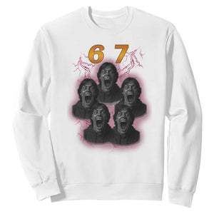 Mason 6 7 Meme Graphic Sweatshirt Six Seven 67 Meme Horror Edit Bootleg TS02 White Print Your Wear