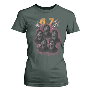 Mason 6 7 Meme Graphic T Shirt For Women Six Seven 67 Meme Horror Edit Bootleg TS02 Dark Forest Green Print Your Wear