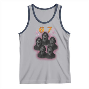 Mason 6 7 Meme Graphic Tank Top Six Seven 67 Meme Horror Edit Bootleg TS02 Athletic Heather Navy Print Your Wear