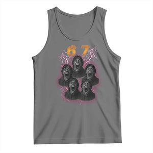 Mason 6 7 Meme Graphic Tank Top Six Seven 67 Meme Horror Edit Bootleg TS02 Black Heather Print Your Wear