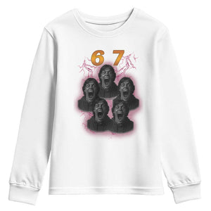 Mason 6 7 Meme Graphic Youth Sweatshirt Six Seven 67 Meme Horror Edit Bootleg TS02 White Print Your Wear