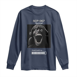 SCP 67 Mason The 6 7 Kid Meme Long Sleeve Shirt Six Seven Boy Horror Edit TS02 Navy Print Your Wear