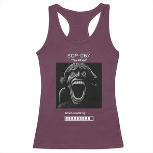 SCP 67 Mason The 6 7 Kid Meme Racerback Tank Top Six Seven Boy Horror Edit TS02 Maroon Print Your Wear