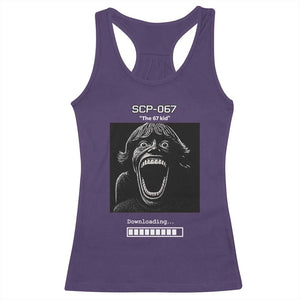 SCP 67 Mason The 6 7 Kid Meme Racerback Tank Top Six Seven Boy Horror Edit TS02 Purple Print Your Wear