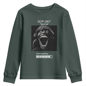 SCP 67 Mason The 6 7 Kid Meme Youth Sweatshirt Six Seven Boy Horror Edit TS02 Dark Forest Green Print Your Wear