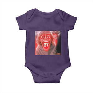 67 Mason Kid Glitchcore Graphic Baby Onesie Screaming Boy Six Seven Viral Meme Devil Edit TS02 Purple Print Your Wear