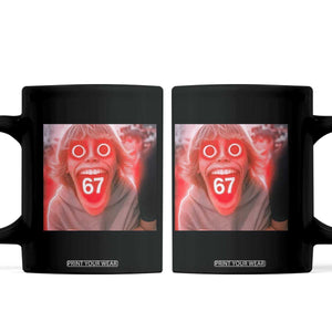 67 Mason Kid Glitchcore Graphic Coffee Mug Screaming Boy Six Seven Viral Meme Devil Edit TS02 Black Print Your Wear