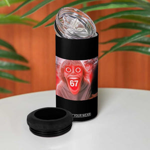 67 Mason Kid Glitchcore Graphic 4 in 1 Can Cooler Tumbler Screaming Boy Six Seven Viral Meme Devil Edit TS02 Print Your Wear