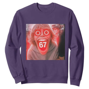 67 Mason Kid Glitchcore Graphic Sweatshirt Screaming Boy Six Seven Viral Meme Devil Edit TS02 Purple Print Your Wear