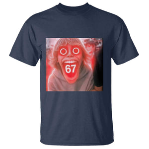 67 Mason Kid Glitchcore Graphic T Shirt Screaming Boy Six Seven Viral Meme Devil Edit TS02 Navy Print Your Wear