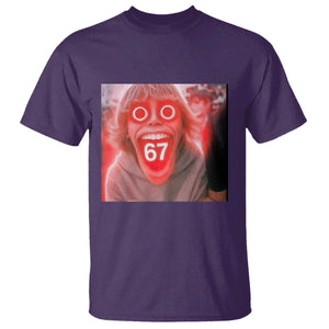 67 Mason Kid Glitchcore Graphic T Shirt Screaming Boy Six Seven Viral Meme Devil Edit TS02 Purple Print Your Wear